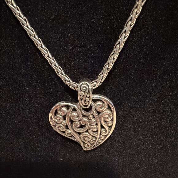 Brighton Jewelry - Brighton Bibi Sterling Silver Plated Heart Pendant 16-18” Necklace